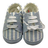 Lalalu' Sneakers Solid Color with Striped Pattern and Light Blue Laces for Newborns
