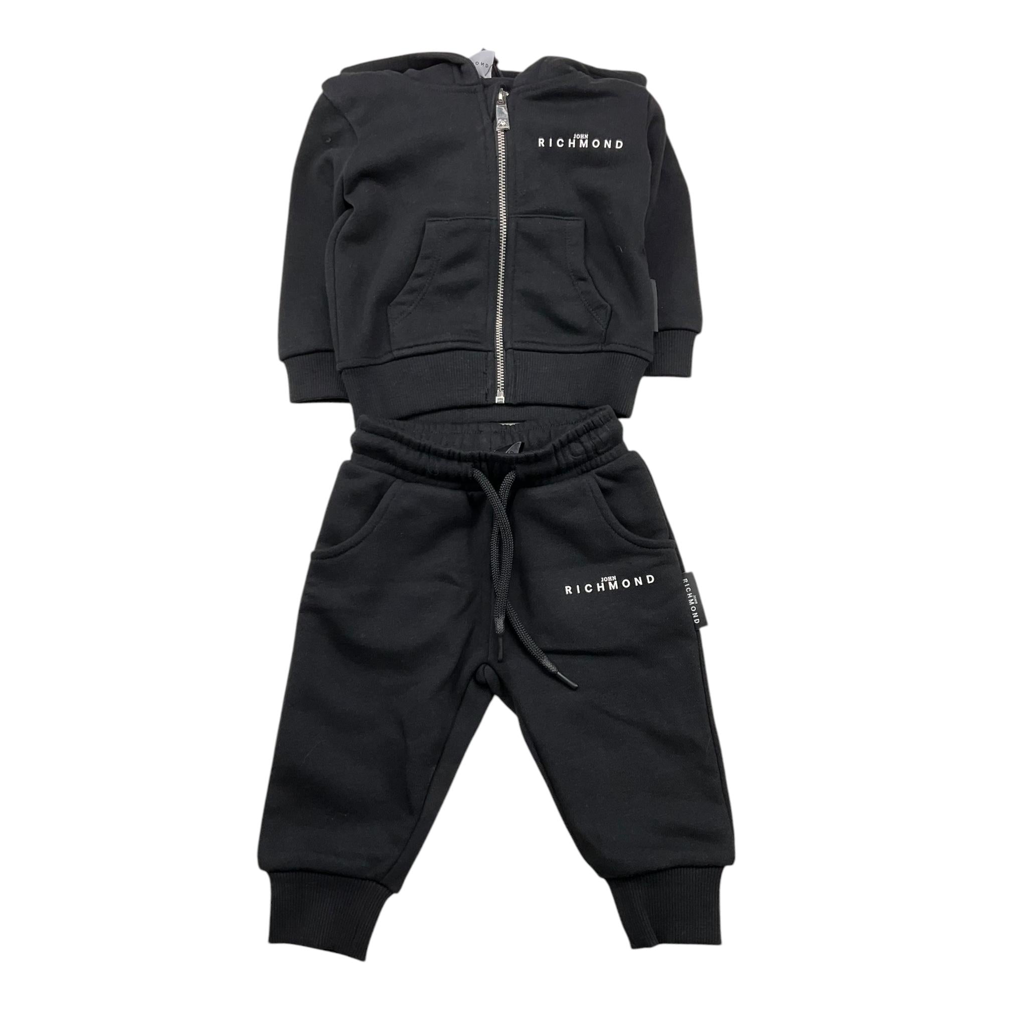 JOHN RICHMOND completo 2pz tinta unita felpa-pantalone Nero per Neonato RIA25007CF NERO JOHN RICHMOND 