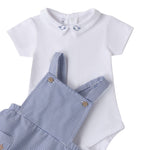 Mini Banda Complet 2 Pezzi Pagliaccetto-Body Bianco/Blu per Neonato 3B679X BIANCO/BLU MINI BANDA 