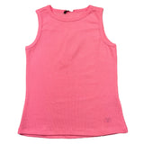 Fun &amp; Fun Solid Color Crew Neck Pink Tank Top For Girls
