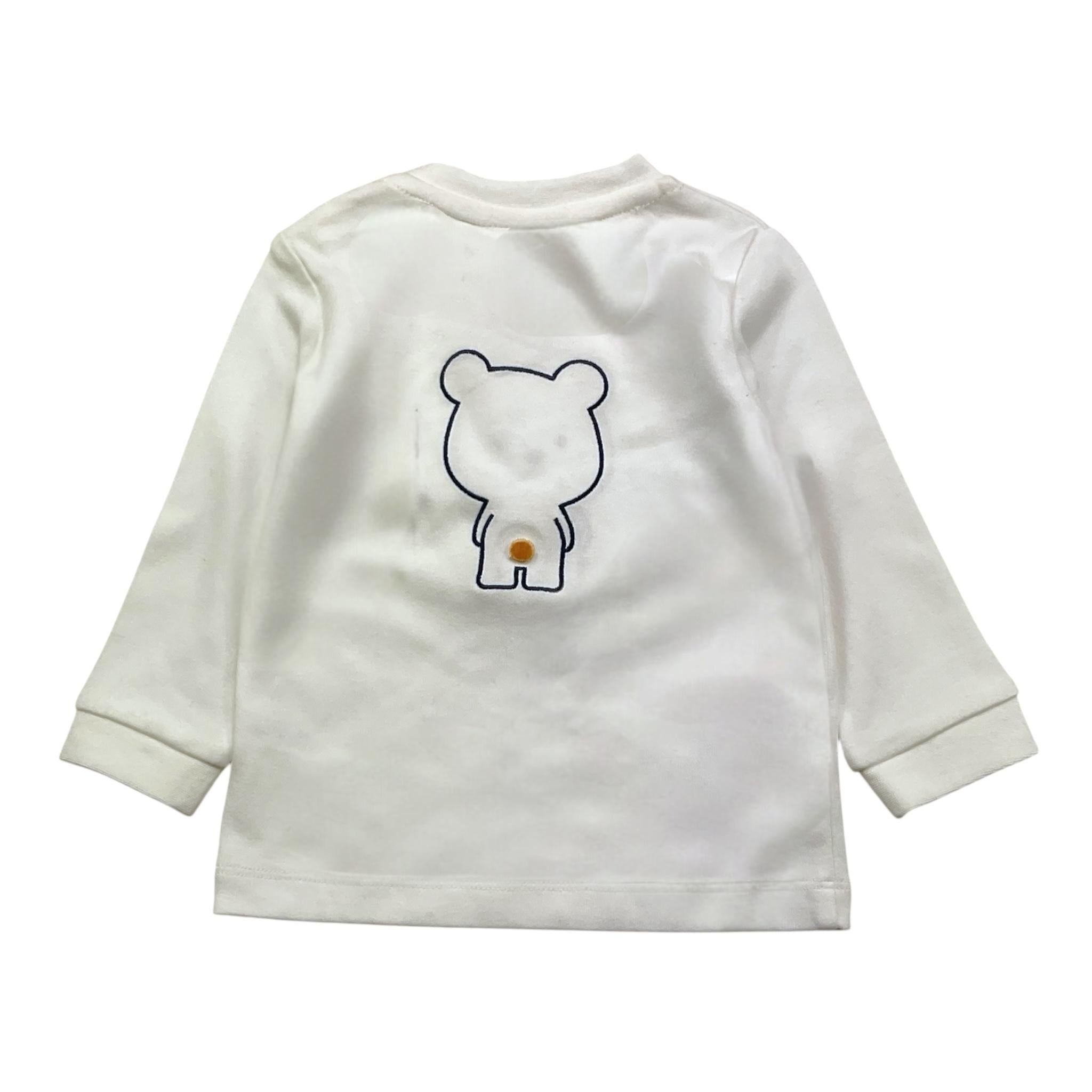 MINI BANDA shirt girocollo tinta unita con stampa Bianco per Neonato 33658 BIANCO MINI BANDA 