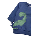 NAME.IT felpa chiusa girocollo tinta unita con stampa in contrasto Blu per Neonato 13212747 BLU NAME.IT 