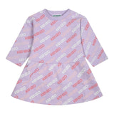 KENZO abito manica lunga tinta unita con stampe logo Lilla per Neonata K60477 LILLA KENZO 