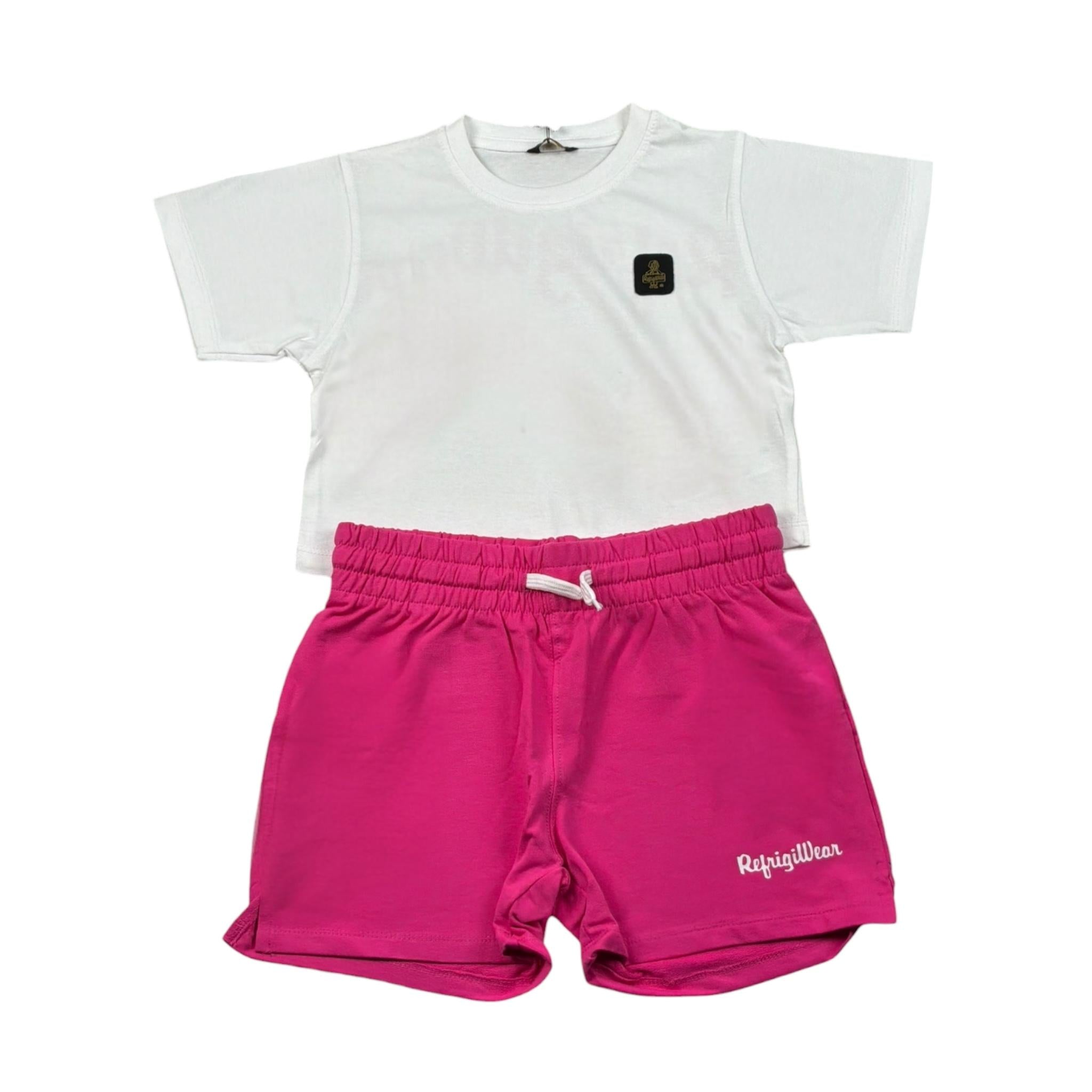 Refrigiwear Completo 2 Pezzi Bicolore T-Shirt-Bermuda per Bambina RG1470W255 BIANCO/ROSA REFRIGIWEAR 