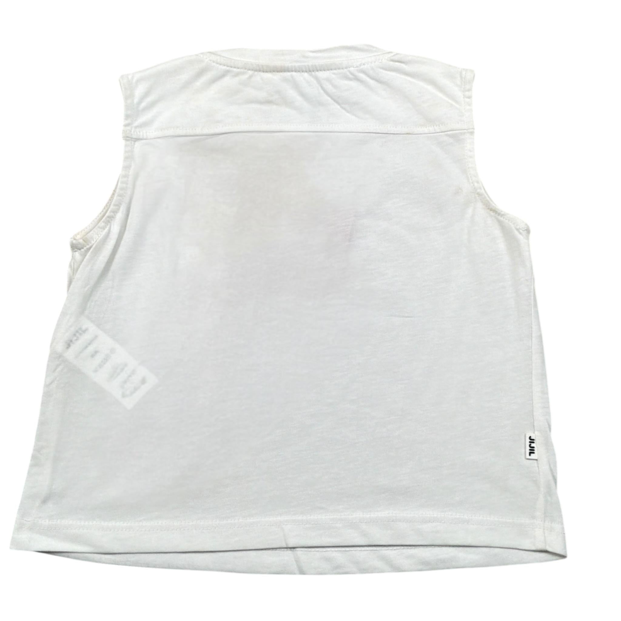 Jijil Canotta tinta unita con Stampa Bianco per Bambina JJE23TS088 BIANCO JIJIL 