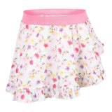 Monnalisa Solid Color Skirt With Floral Pattern White For Baby Girl