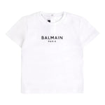 Balmain T-Shirt Girocollo Tinta Unita con Stampa per Neonato BW8641 BIANCO BALMAIN 