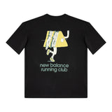 New Balance T-Shirt Girocollo Tinta Unita con Stampa Logo per Bambino LAKB0187 NERO NEW BALANCE 