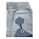 Stella Mccartney Baby Girl Solid Color Denim Shorts With Light Blue Print
