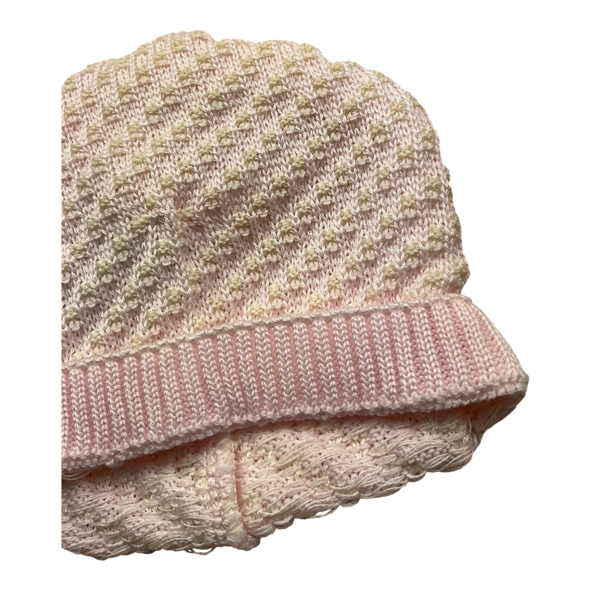 MARLU' cappello tinta unita con ricami Rosa per Neonata ES5471 ROSA MARLU' 