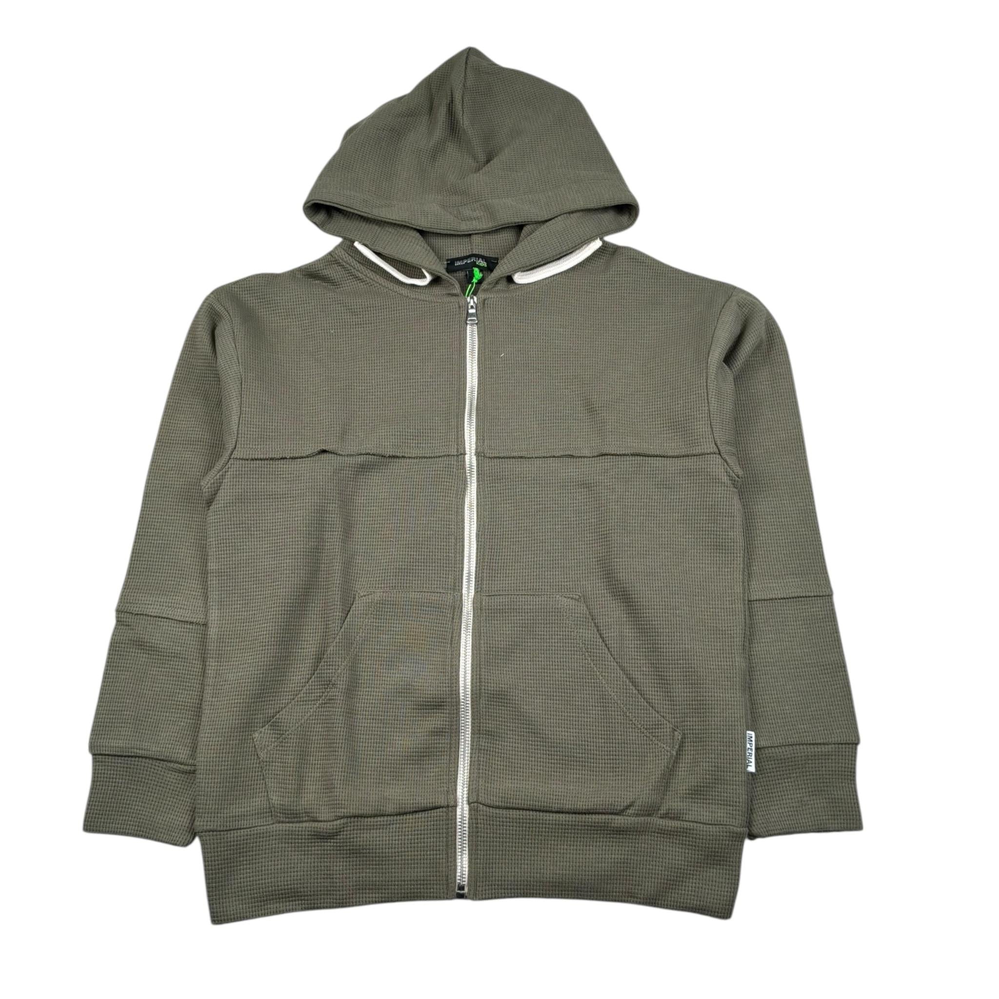 Please Felpa con Zip E Cappuccio Tinta Unita per Bambino LK07030B75 VERDE PLEASE 