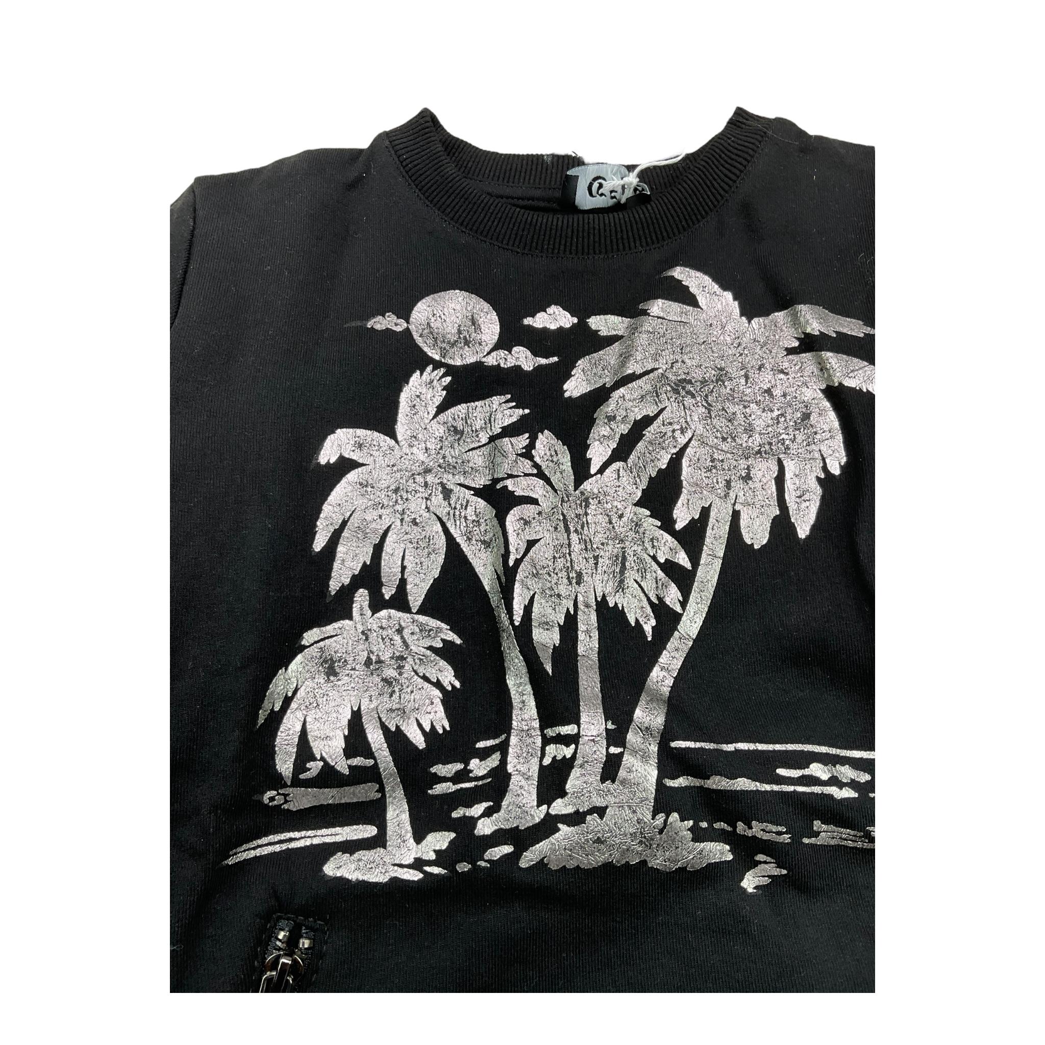 CFBS felp chiusa girocollo tinta unita con stampa Nero per Bambino CSFE2008 NERO CFBS 