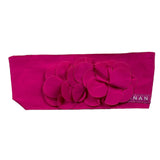 Nanan Solid Color Headband With Fuchsia Bow For Newborn