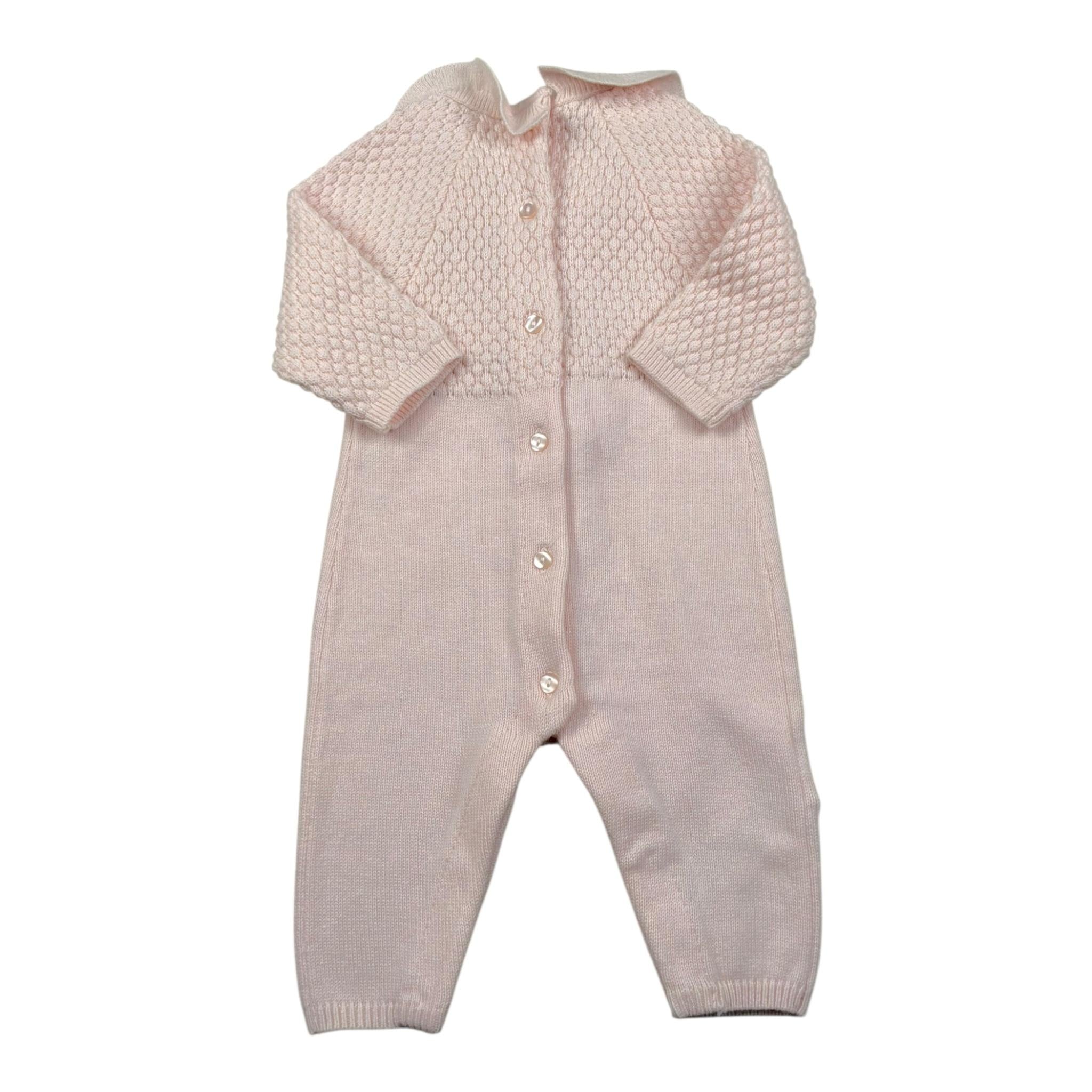 Carre'Ment Beau Tutina Tinta Unita con Colletto per Neonata Y94300 ROSA CARRE'MENT BEAU 