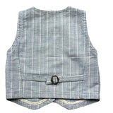Zhoe &amp; Tobiah Solid Color Striped Vest Light Blue For Boys