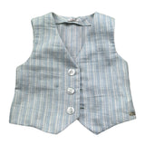 Le Bebe Gilet Tinta Unita con Stampa Fantasia per Neonato LBB5379 AZZURRO LE BEBE 
