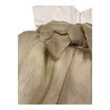Little Bear Two-Tone White/Beige Half Sleeve Dress For Baby Girl