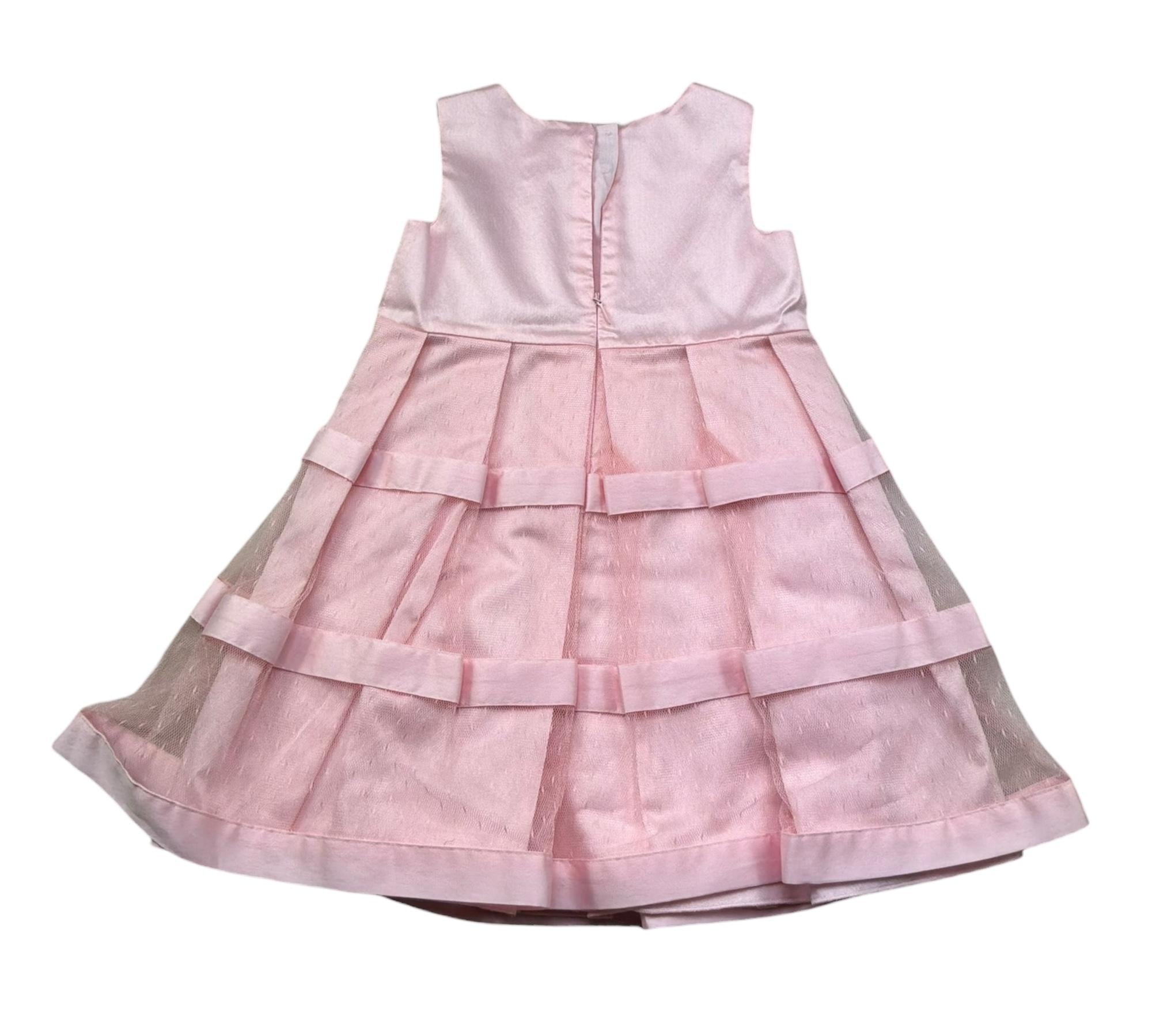 Le Bebe Abito Giromanica Tinta Unita per Neonata LBG0705 ROSA LE BEBE 