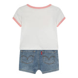 Levi'S 2 Piece Set T-Shirt-Short White For Baby Girl