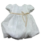 Le Bebe Abito Mezza Manica Cerimoniale Tinta Unita per Neonata LBG6325 BIANCO LE BEBE 