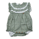 Wedoble Pagliaccetto Mezza Manica Fantasia Quadretti per Neonata V2507705R VERDE WEDOBLE 