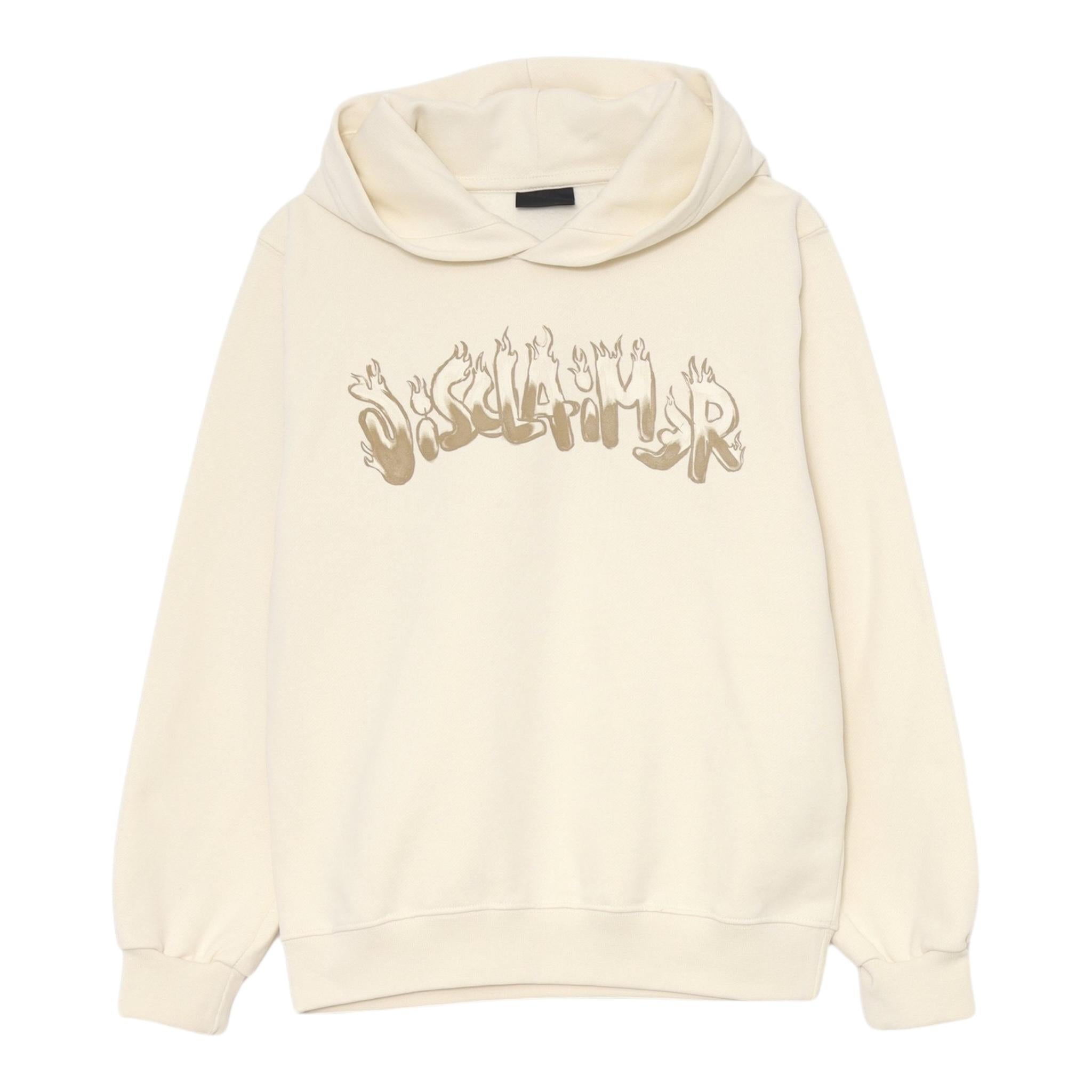 DISCLAIMER felpa tinta unita con cappuccio e stampa Panna per Bambino 24IDK58223 PANNA DISCLAIMER 