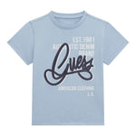 Guess T-Shirt Tinta Unita con Stampa per Neonato N5GI00K8HM4N AZZURRO GUESS 