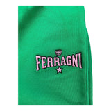 Chiara Ferragni Solid Color Tracksuit Pants With Green Logo For Girls