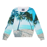 Guess Crewneck Sweater Print Fantasy Sea Blue For Newborn