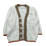 Pure Firenze Cardigan tinta unita con Profili In Contrasto Bianco per Neonato PC01617 BIANCO PURE FIRENZE 