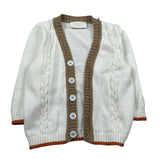 Pure Firenze Cardigan tinta unita con Profili In Contrasto Bianco per Neonato PC01617 BIANCO PURE FIRENZE 