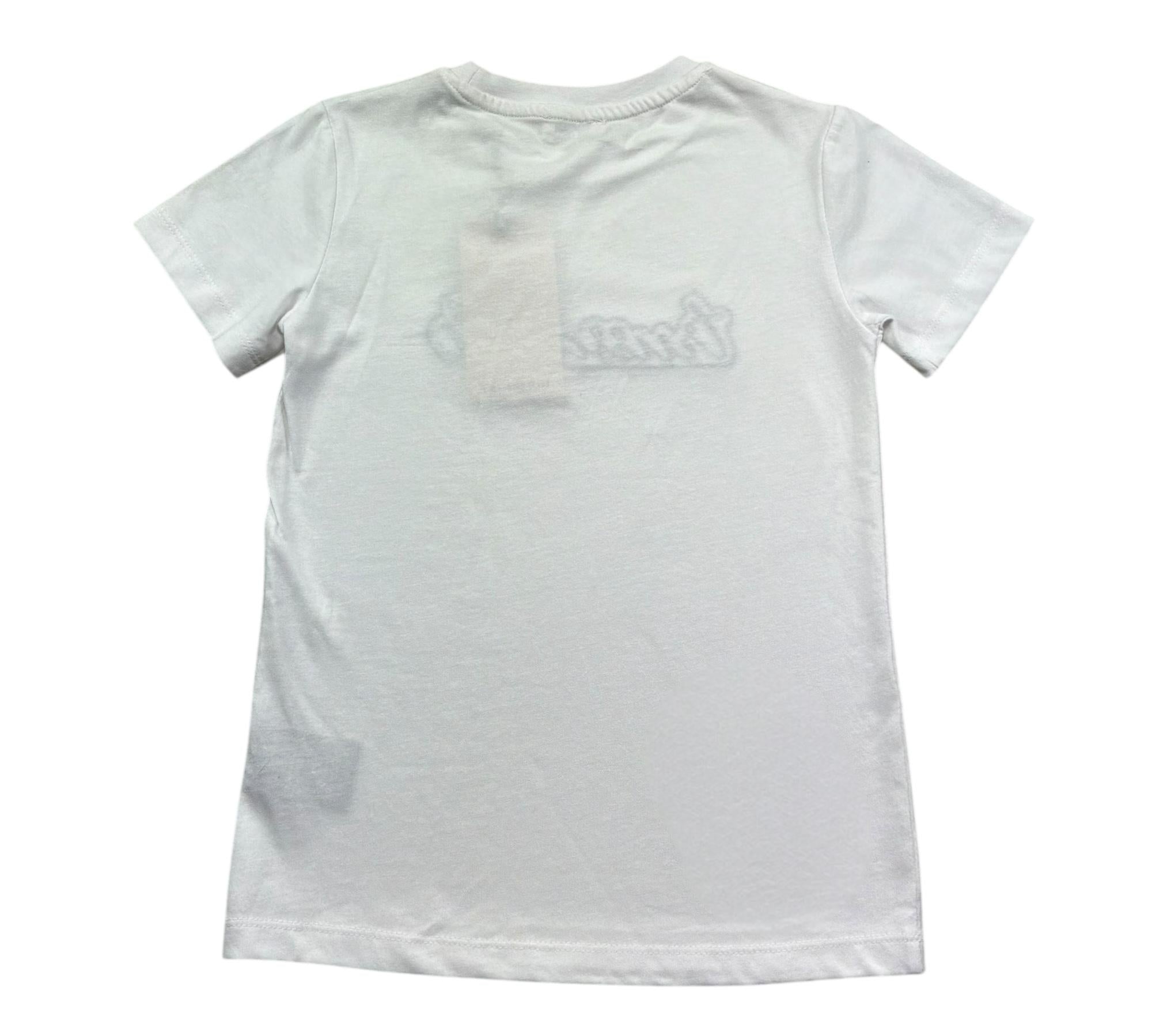 Trussardi T-Shirt Girocollo Tinta Unita con Stampa per Bambino TBP26041TS BIANCO TRUSSARDI 
