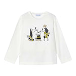 MAYORAL shirt girocollo tinta unita con stampa in contrasto Bianco per Bambina 4070J BIANCO MAYORAL 