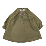 TARTINE ET CHOCOLAT abito tinta unita manica lunga con ricami Verde per Neonata ROBE23 VERDE TARTINE ET CHOCOLAT 