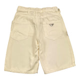 Emporio Armani Denim Bermuda Shorts Solid Color With Adjustable Waist Cream For Boys