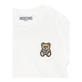MOSCHINO t-shirt girocollo tinta unita con ricamo orso Bianco per Bambino HTM04K BIANCO MOSCHINO 