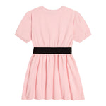 Dolce & Gabbana Abito Mezza Manica Tinta Unita con Logo per Bambina L5JD8O ROSA DOLCE & GABBANA 