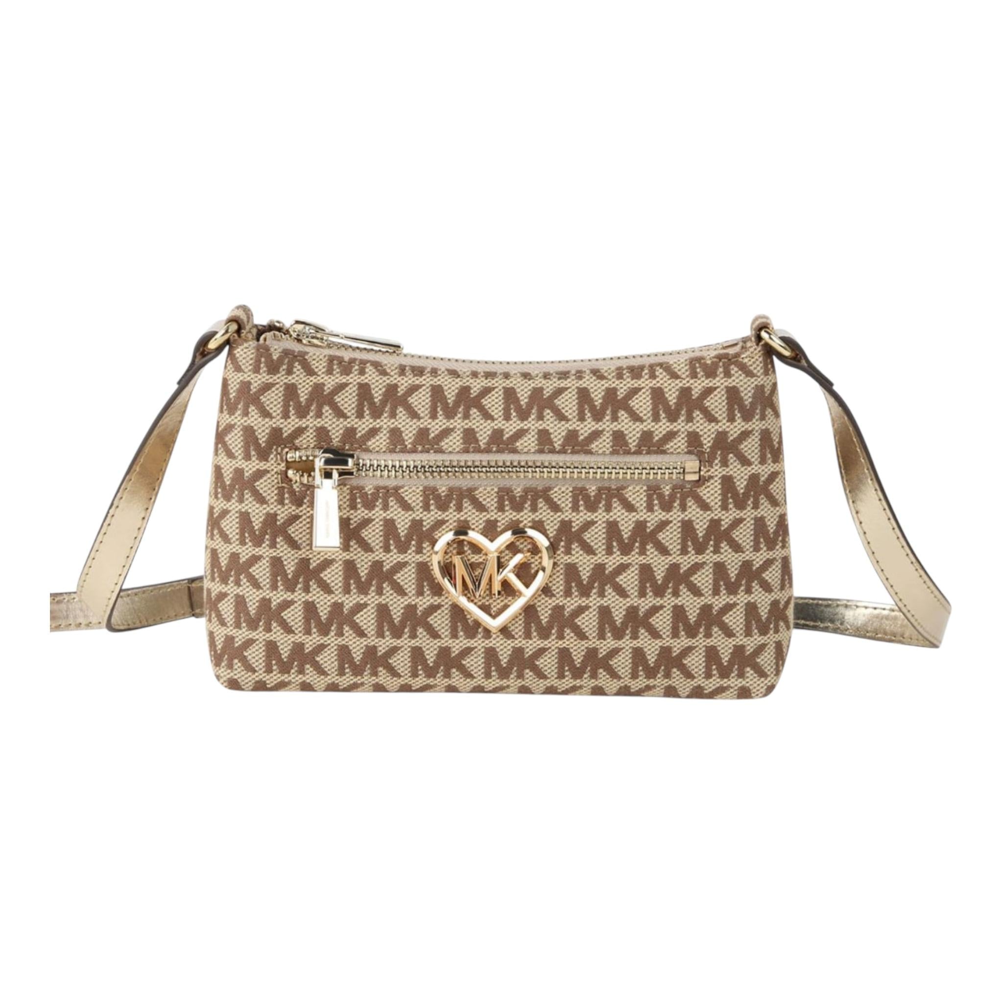 MICHAEL KORS borsa tinta unita con stampe logo Beige per Bambina R30247 BEIGE MICHAEL KORS 