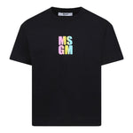 Msgm T-Shirt Girocollo Tinta Unita con Stampa per Bambina S5MSJGTH218 NERO MSGM 