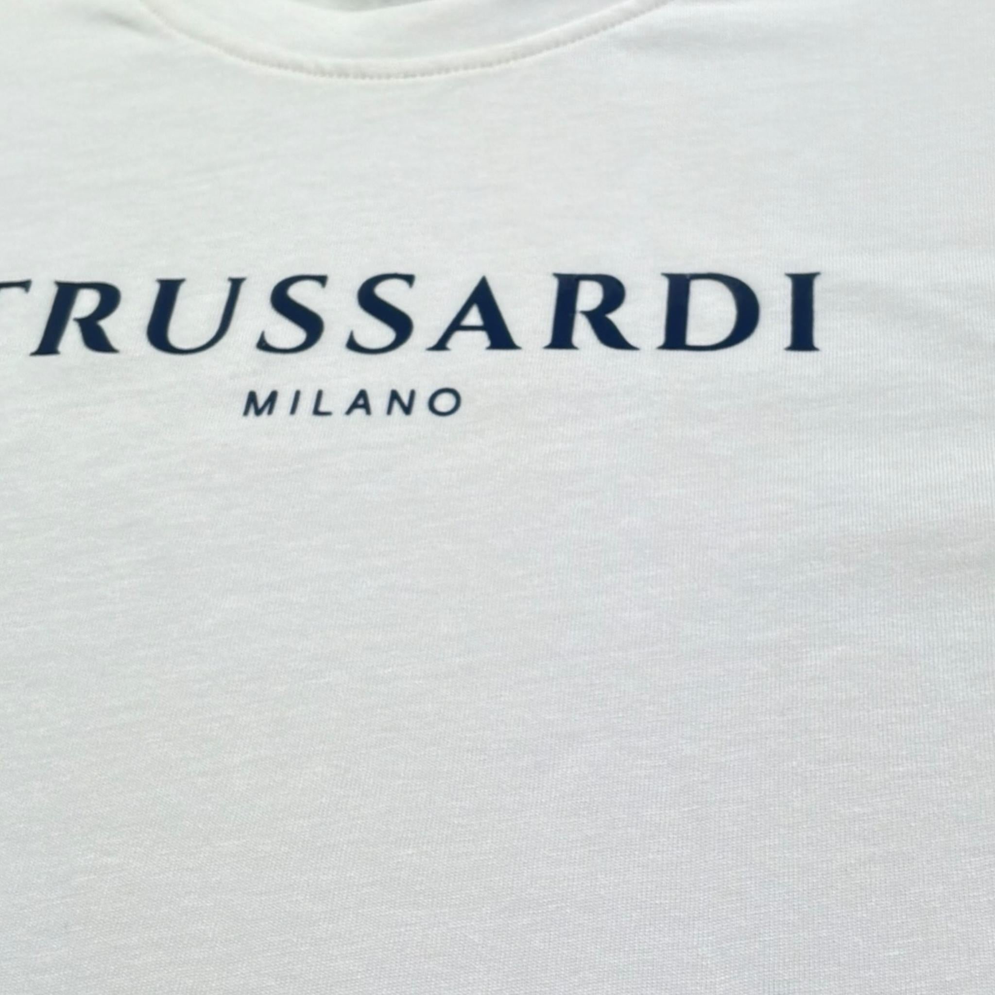 Trussardi T-Shirt Girocollo Tinta Unita con Logo per Bambino TBP26107TS PANNA TRUSSARDI 