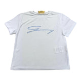 Genny Princess T-Shirt Crew Neck Solid Color With Glitter White For Girls