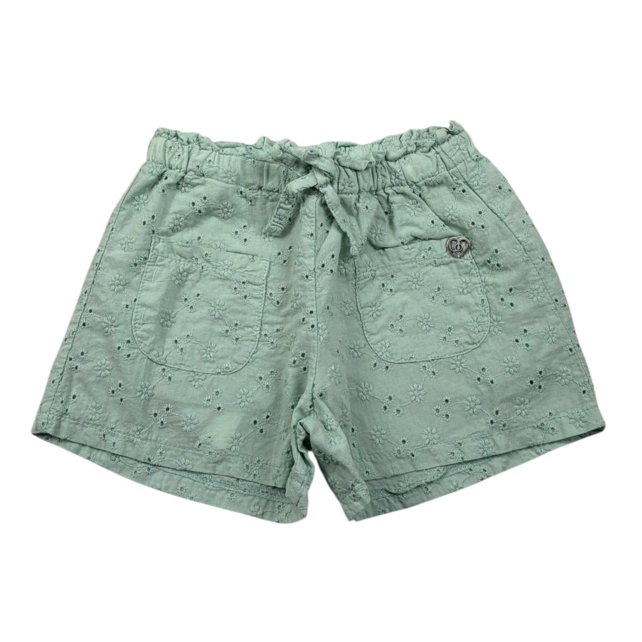 Please Short Tinta Unita Traforato per Neonata RE08240G71 VERDE ACQUA PLEASE 