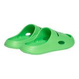 Diesel Solid Color Rubber Slipper With Fluorescent Green Logo For Kids