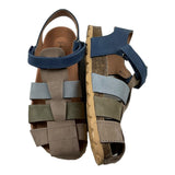 Eli Tricolore Sandals With Multicolor Buckle Closure For Children