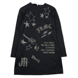 JOHN RICHMOND abito manica lunga tinta unita con brillantini Nero per Bambina RGA25238VE NERO JOHN RICHMOND 