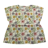 Babe &amp; Tess Cream Floral Print Half Sleeve Shirt For Girls