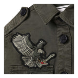 Zadig&amp;Voltaire Solid Color Denim Jacket With Buttons Green For Boys