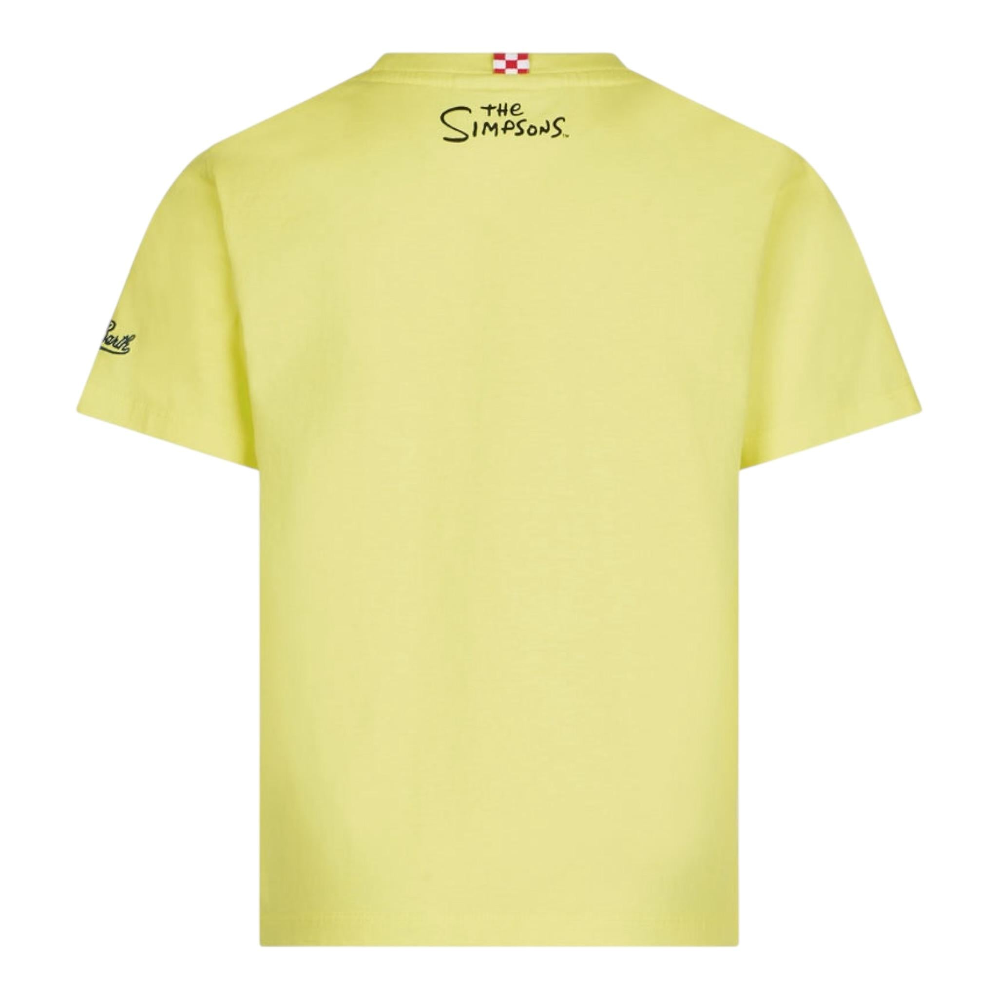 Saint Barth T-Shirt Girocollo Tinta Unita con Stampa per Bambino BARTMAN GIALLO FLUO SAINT BARTH 