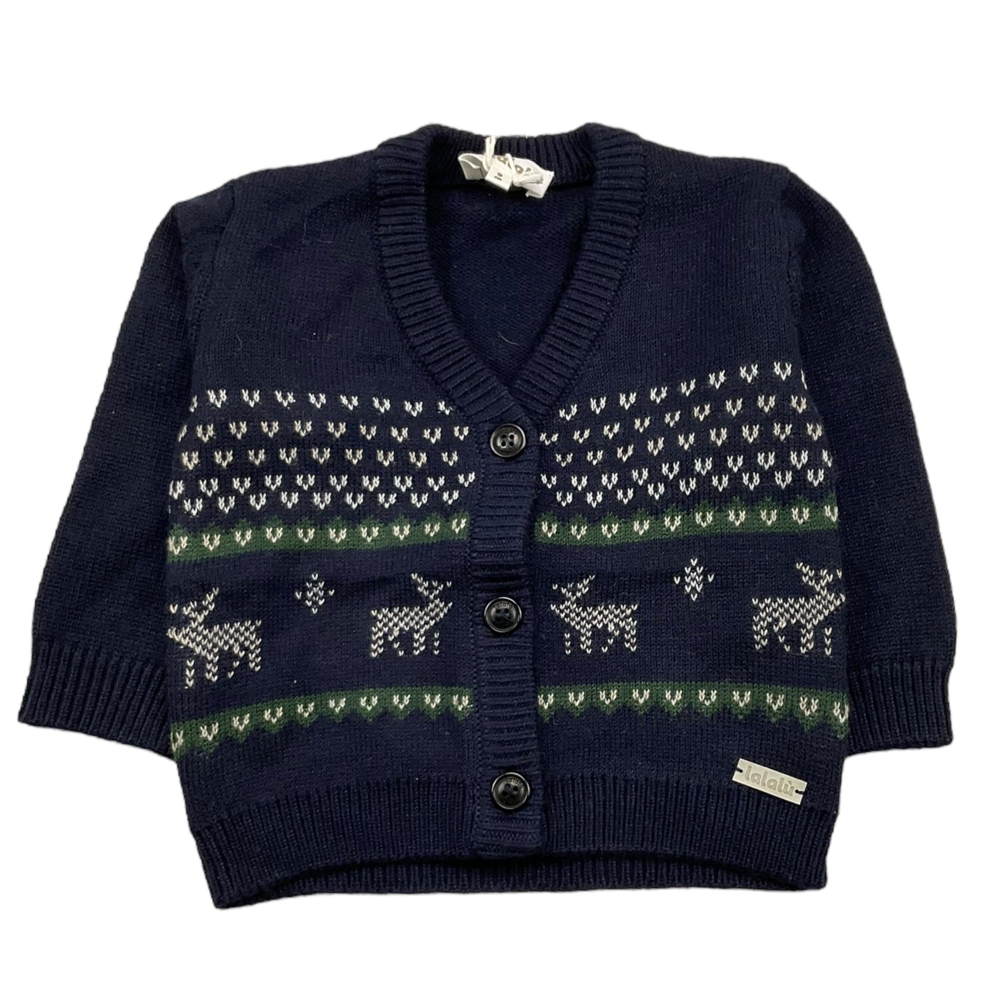 LALALU' completo 3 pezzi cardigan-camicia-pantalone Blu per Bambino CTL012N BLU LALALU' 