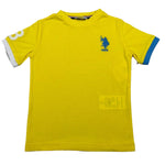 U.S. Polo Assn T-Shirt Girocollo Tinta Unita con Logo per Bambino US41554004 GIALLO U.S. POLO ASSN 